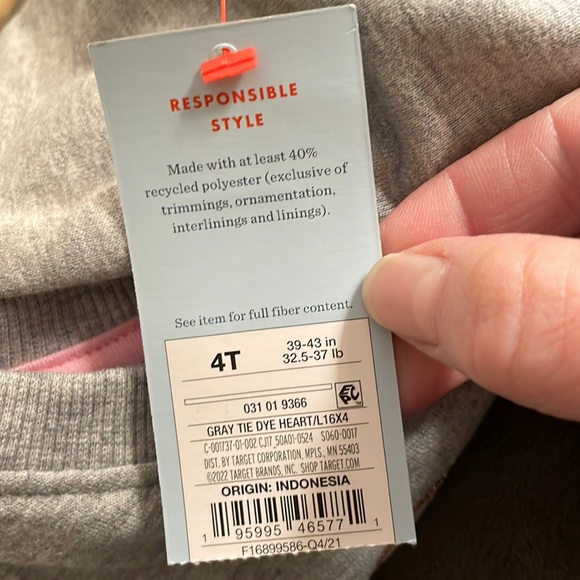 Cat & Jack Heart Sweatshirt - Size 4T - Picture 7 of 10